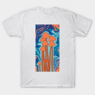 Groovy Orange Mushroom Family T-Shirt